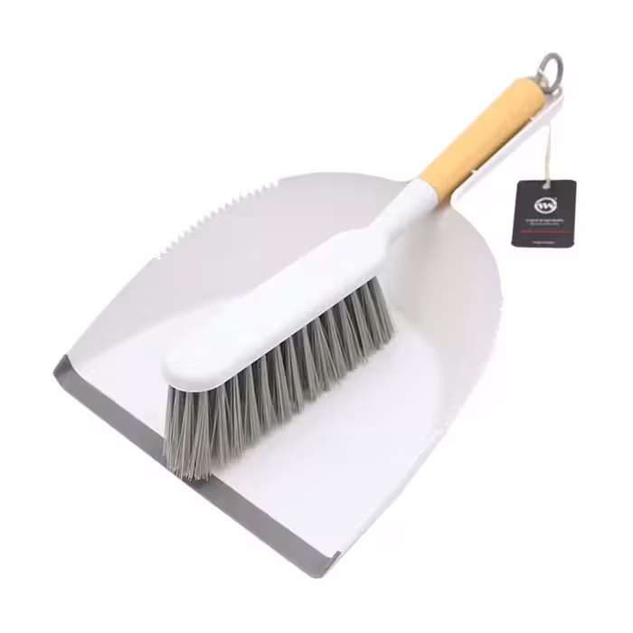 فرچه جارو خاک انداز مدل پهن دسته چوبی WS-3080