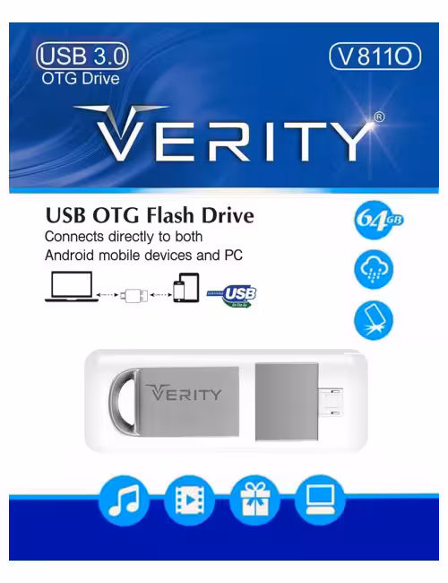 فلش مموری OTG وریتی مدل V811O ظرفیت 64 گیگابایت