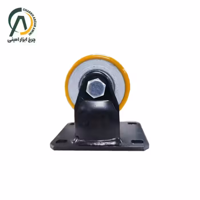 چرخ پلی اورتان وارداتی ثابت پایه مشکی قطر 75 میلی متر