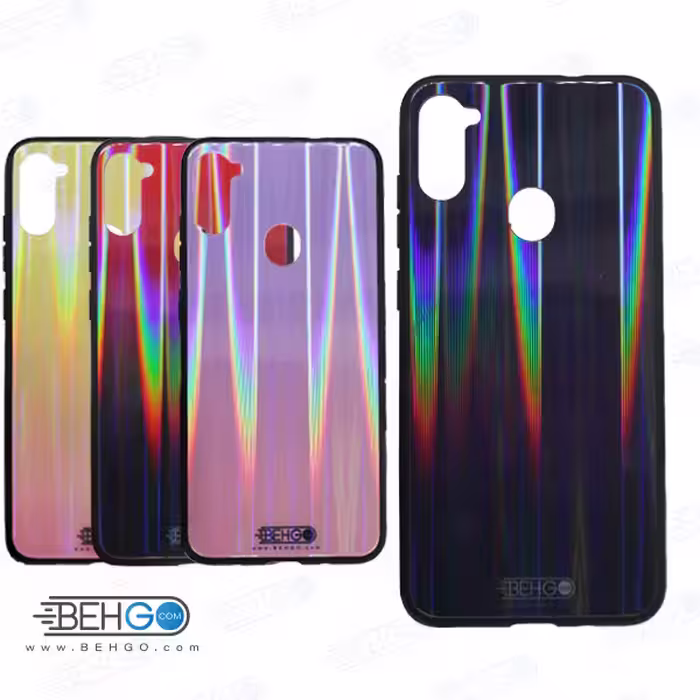 قاب گوشی سامسونگ A11 و M11 کاور مدل لیزری رنگی محافظ قاب A11 سامسونگ آ یازده گوشی Tempered Glass Laser Case Samsung galaxy A11/ M11