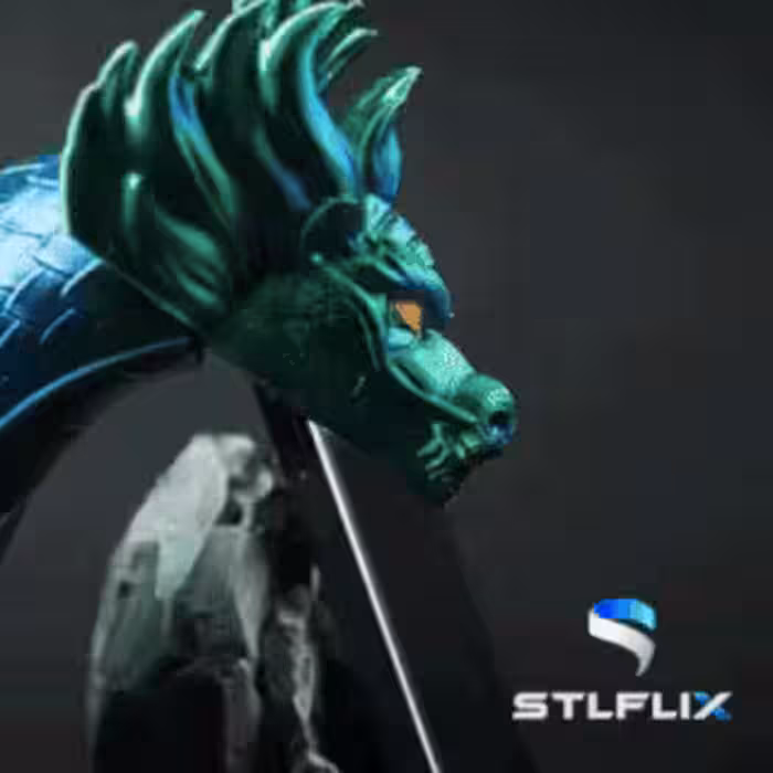 مدل سه بعدی هولدر موبایل طرح اژدها (stl)