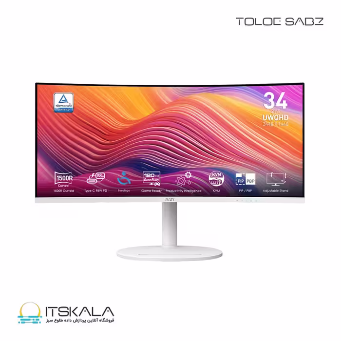قیمت و خرید مانیتور ام اس آی 34 اینچ مدل MODERN MD342CQPW White | ITSKALA