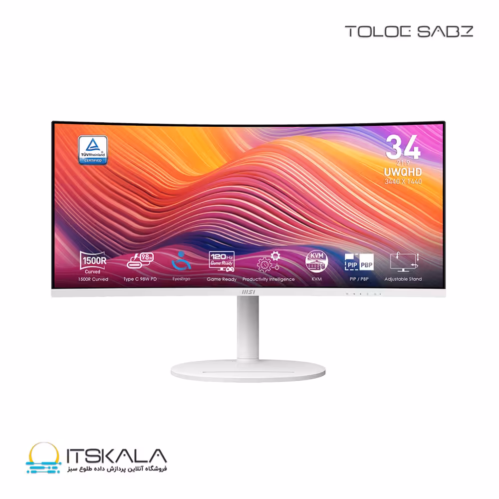 قیمت و خرید مانیتور ام اس آی 34 اینچ مدل MODERN MD342CQPW White | ITSKALA