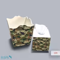ست سطل و جا دستمال چوبی کودک طرح ارتشی کد A4172