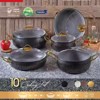 سرویس قابلمه 10 پارچه اویز EVIZ مدل سلین مشکی