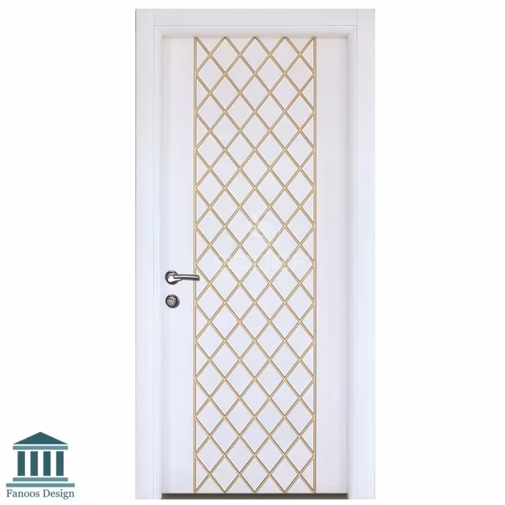 درب داخلی اتاقی mdf اتاقی با رنگ سفید پلی اورتان کد 1490