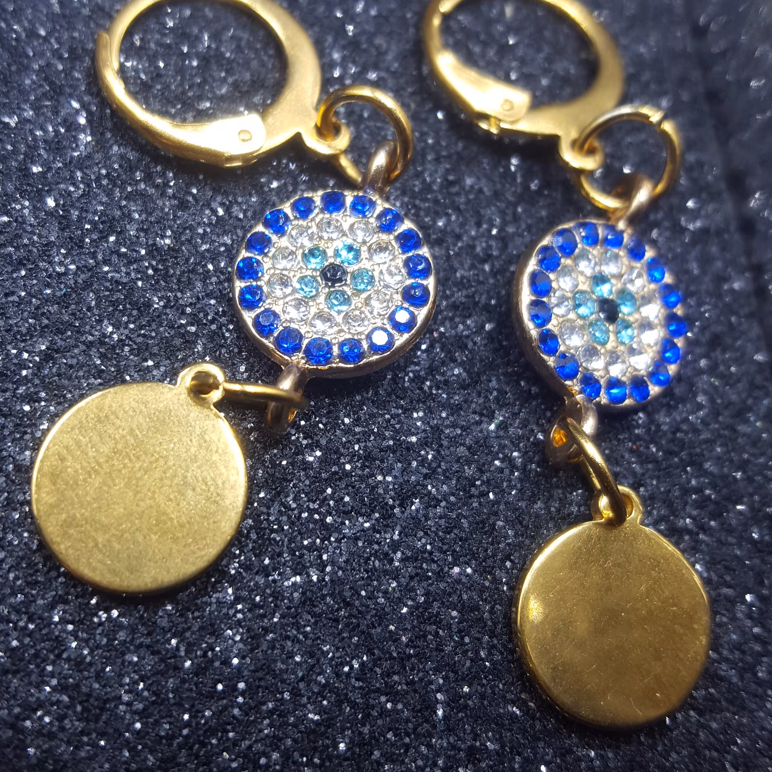 گوشواره چشم نظر استیل ضد حسایت رنگ ثابت روکش طلا کد(239)