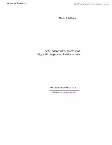 خرید و دانلود نسخه کامل کتاب Comuneros en Huancayo Migración campesina a ciudades serranas