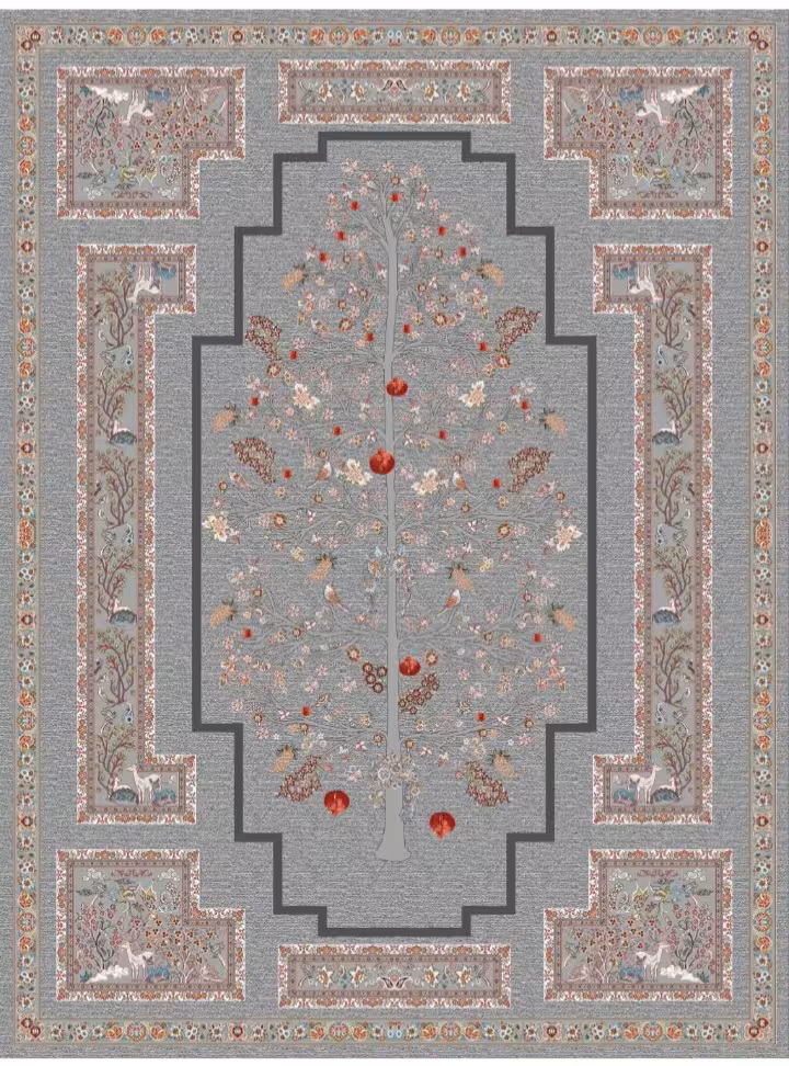 فرش ماشینی کاشان700شانه تراکم 2550صددرصد اکرولیک mg