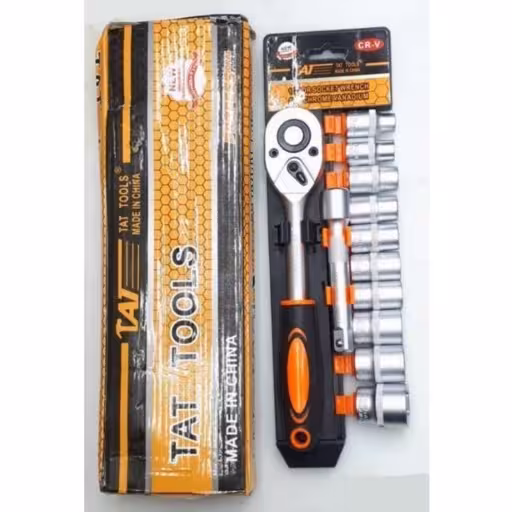 جعبه بکس ریلی 12 عددی درایو 1/2 سایز 8 الی 22 برند تات TAT TOOLS