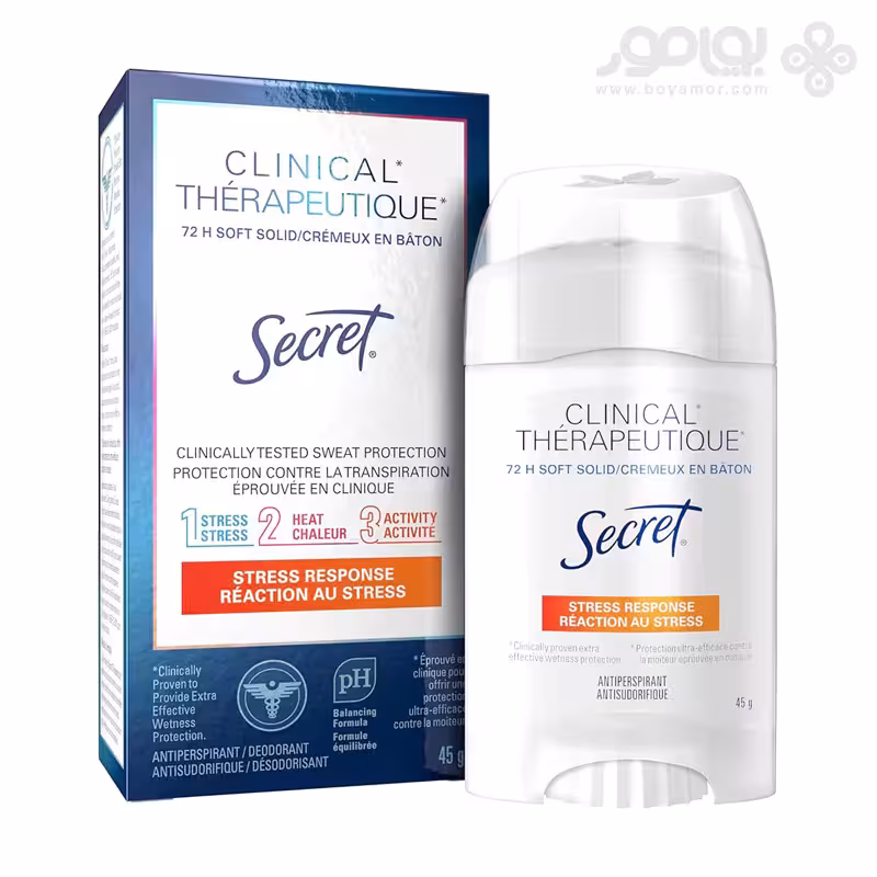 دئودورانت سکرت کلینیکال مدل STRESS RESPONSE وزن 45 گرم