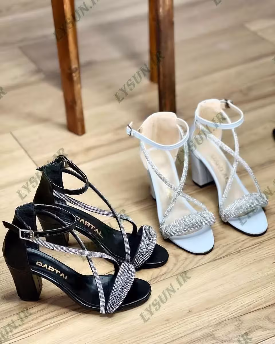 کفش زنانه پاشنه دار نگینی مدل مرجان کد 588