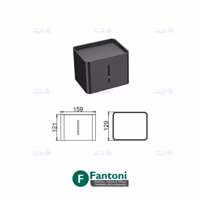 جای دستمال کاغذی 159mm روی صفحه رنگ مشکی مات سری M فانتونی S302