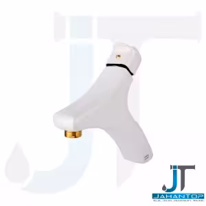 شیر روشویی اهرمی سفید طلایی آریانا (مدل دلند)