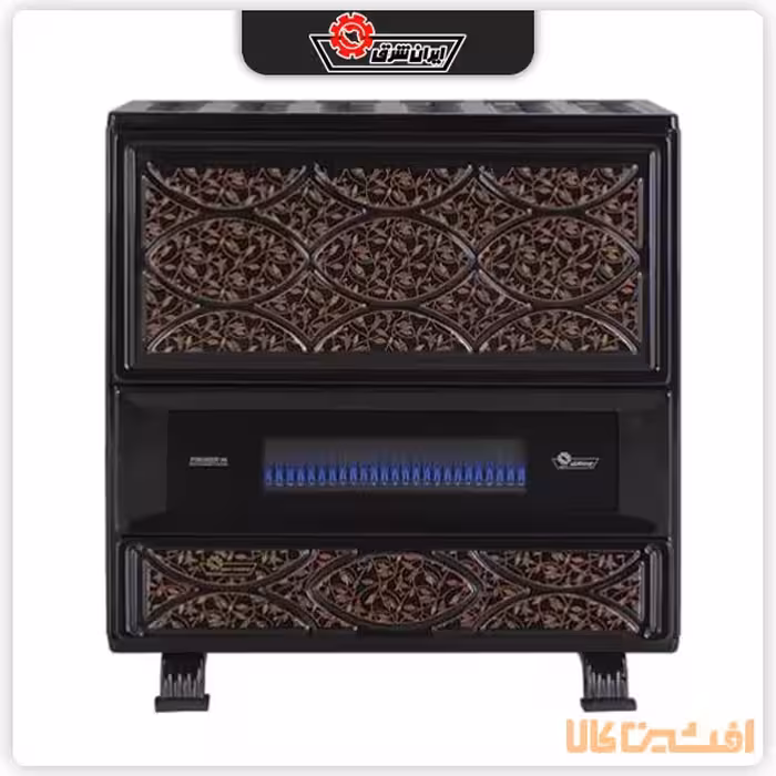 بخاری دودکش دار ایران شرق مدل 8000 (فیروزه F80) طرح گلریز