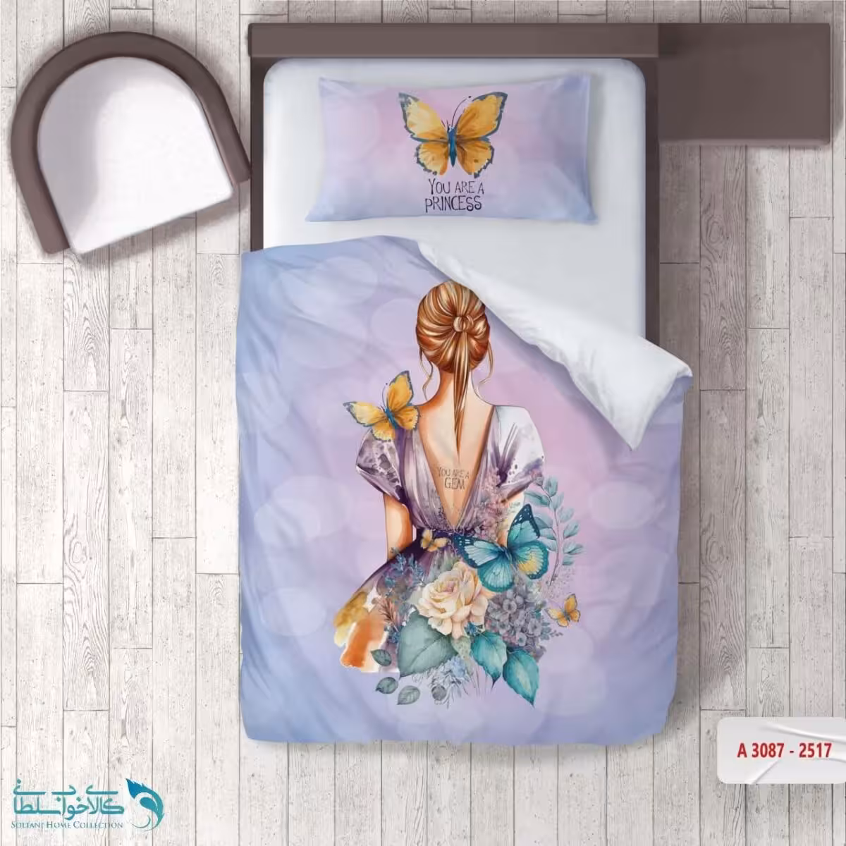 روتختی اتاق کودک طرح دخترک کیوت سایز یکنفره کد A3087