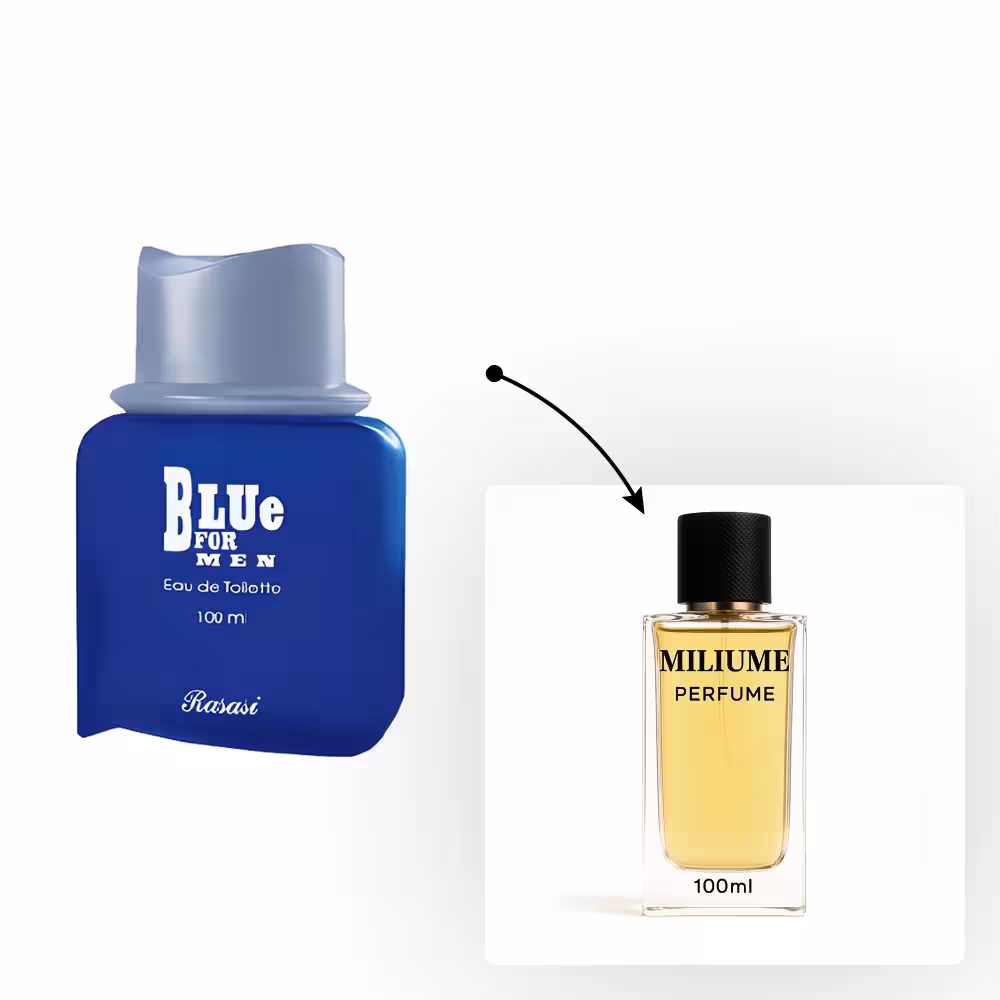 اسانس عطر Rasasi Blue برند gemini - کد 2100 - رصاصی بلو فور من مردانه 100ML - میلیوم پرفیوم