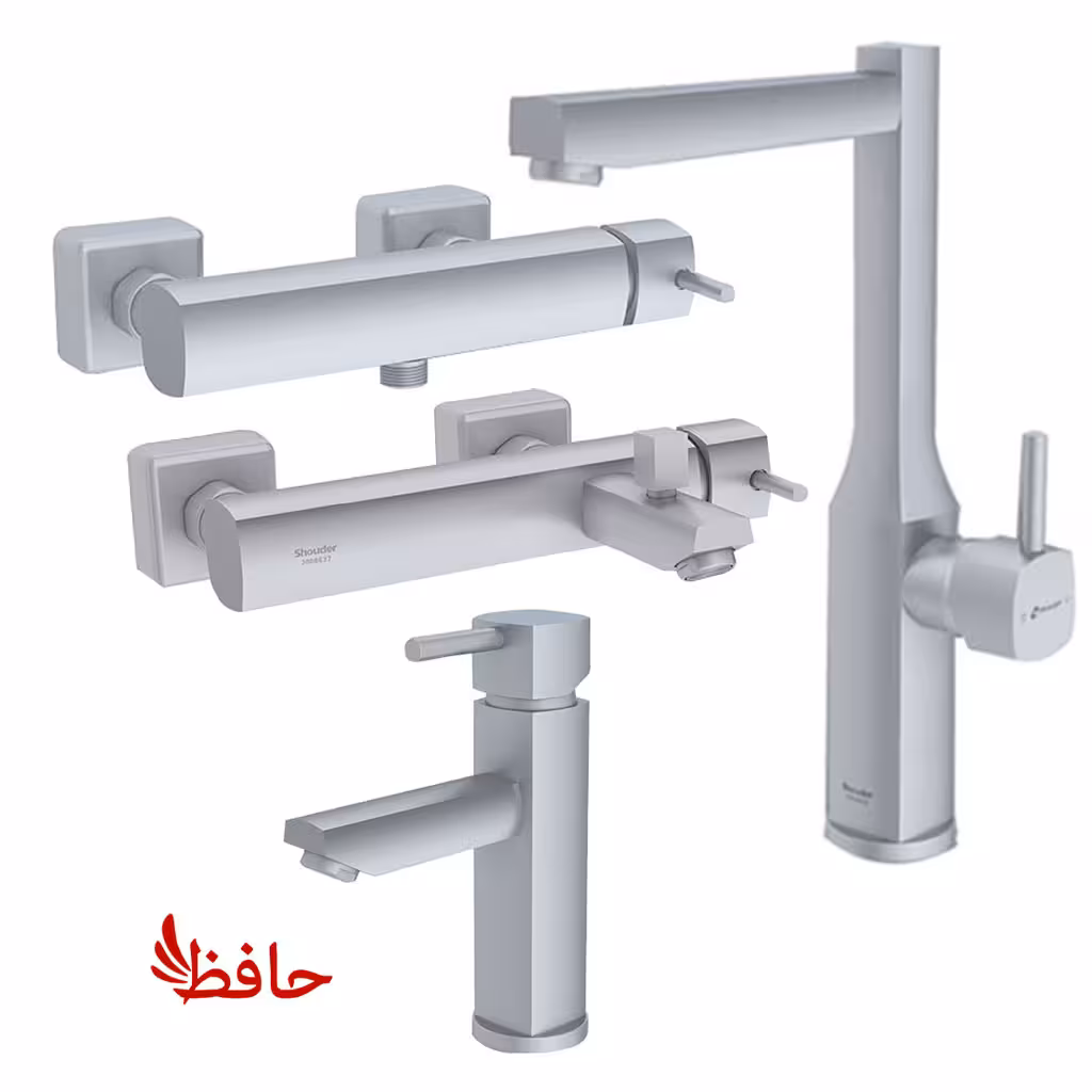 ست شیرالات شودر مدل یونیک کروم مات