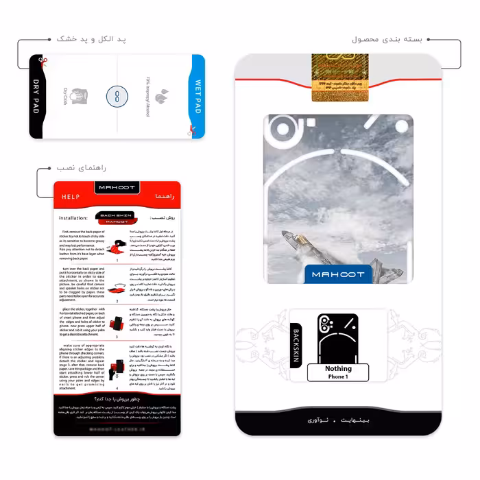 برچسب پوششی ماهوت مدل F_22 مناسب برای گوشی موبایل ناتینگ Phone 1
