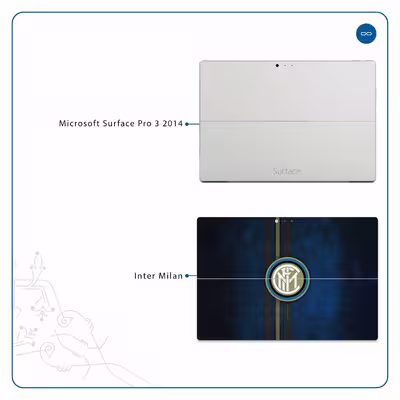 برچسب پوششی ماهوت مدل Inter-Milan مناسب برای تبلت مایکروسافت Surface Pro 3 2014