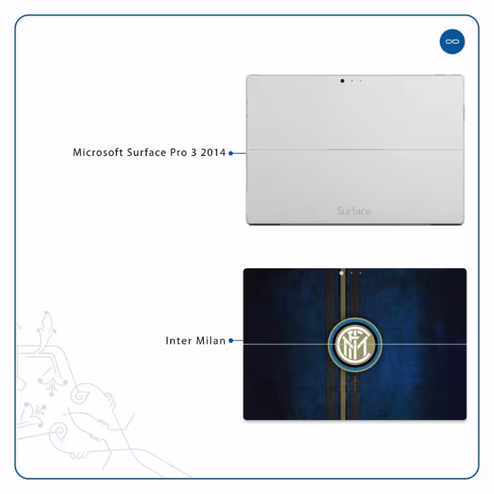 برچسب پوششی ماهوت مدل Inter-Milan مناسب برای تبلت مایکروسافت Surface Pro 3 2014