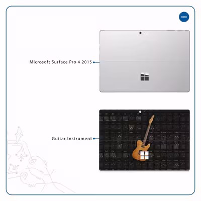 برچسب پوششی ماهوت مدل Guitar-Instrument مناسب برای تبلت مایکروسافت Surface Pro 4 2015