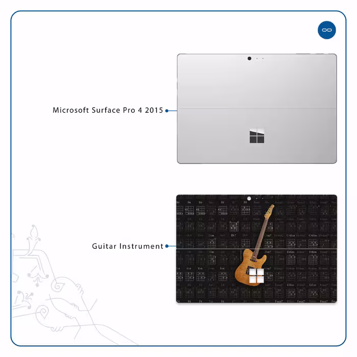 برچسب پوششی ماهوت مدل Guitar-Instrument مناسب برای تبلت مایکروسافت Surface Pro 4 2015