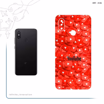 برچسب پوششی ماهوت مدل Youtube مناسب برای گوشی موبایل شیائومی Mi 8