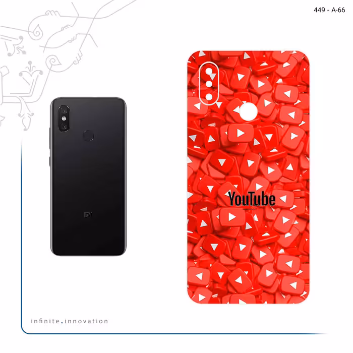 برچسب پوششی ماهوت مدل Youtube مناسب برای گوشی موبایل شیائومی Mi 8