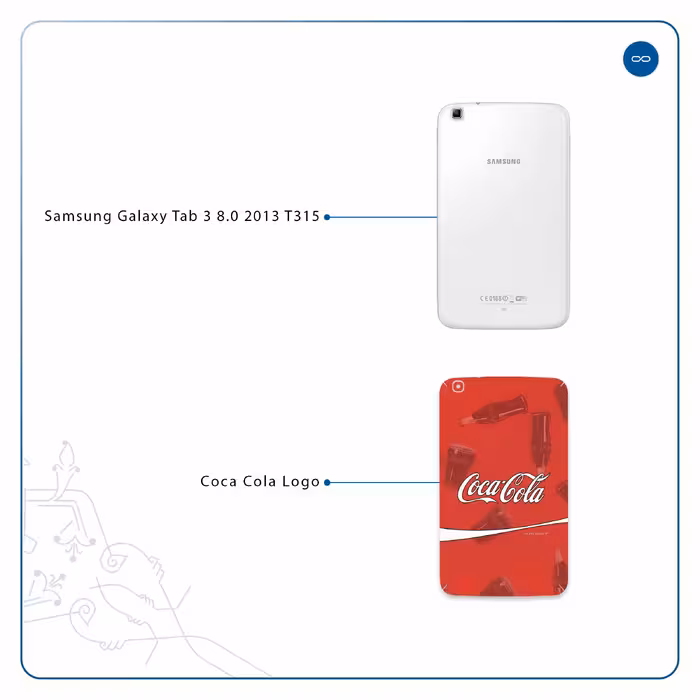 برچسب پوششی ماهوت مدل Coca-Cola-Logo مناسب برای تبلت سامسونگ Galaxy Tab 3 8.0 2013 T315