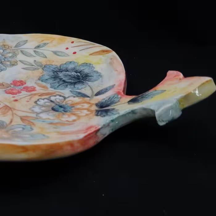 شیرینی خوری سرامیکی هیوا طرح نارگل مدل بهار کد 10987698مجموعه 2 عددی