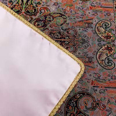 ست 3 تکه رومیزی ترمه صفائی مدل مربع-مستطیل کد 18