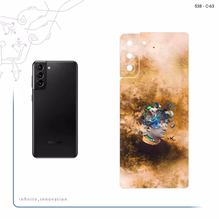 برچسب پوششی ماهوت مدل Collage of surreal Portrait of Men مناسب برای گوشی موبایل سامسونگ Galaxy S21 Plus 5G