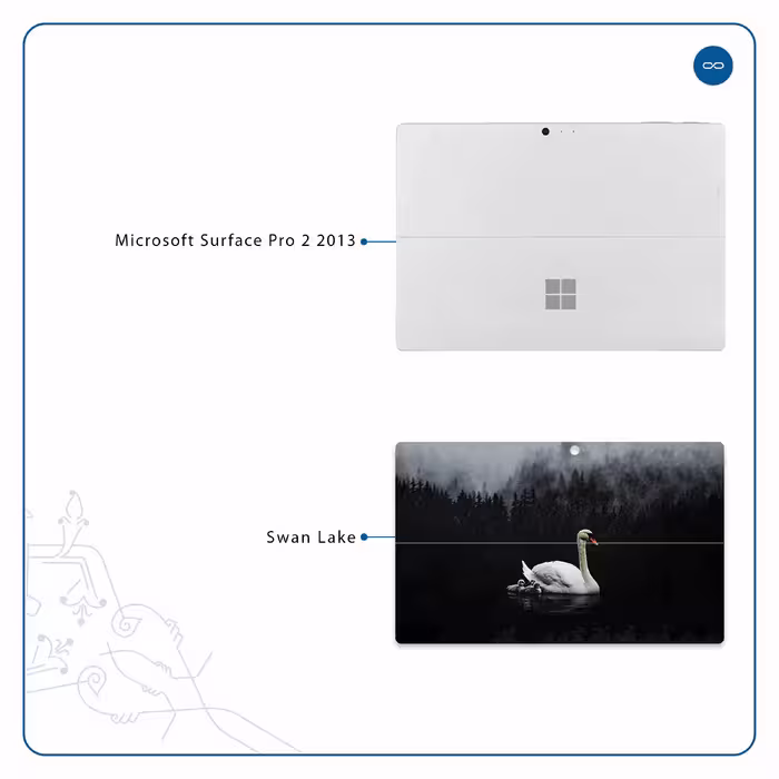 برچسب پوششی ماهوت مدل Swan Lake مناسب برای تبلت مایکروسافت Surface Pro 2 2013