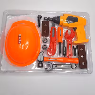 ست اسباب بازی ابزار مدل دریل و کلاه کد 76