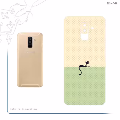 برچسب پوششی ماهوت مدل Minimal Internet Cat Icon مناسب برای گوشی موبایل سامسونگ Galaxy A6 Plus 2018