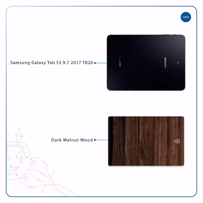 برچسب پوششی ماهوت مدل Dark Walnut Wood مناسب برای تبلت سامسونگ Galaxy Tab S3 9.7 2017 T820