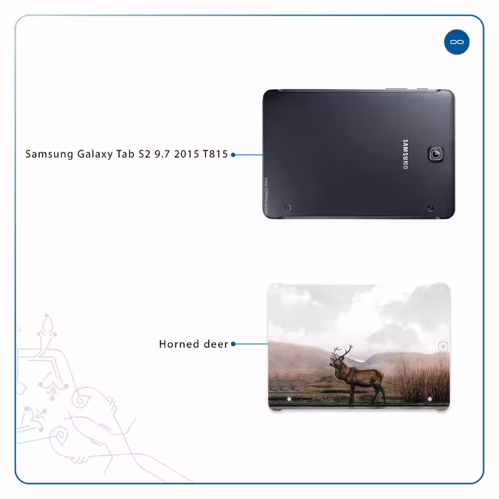 برچسب پوششی ماهوت مدل Horned Deer مناسب برای تبلت سامسونگ Galaxy Tab S2 9.7 2015 T815