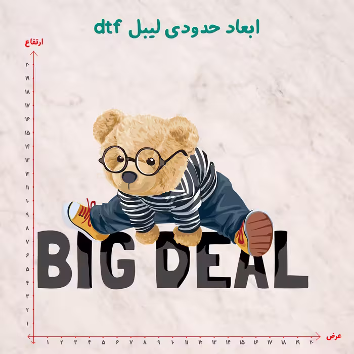 استیکر پارچه و لباس مدل dtf طرح تدی کد 20.144 بسته 5 عددی