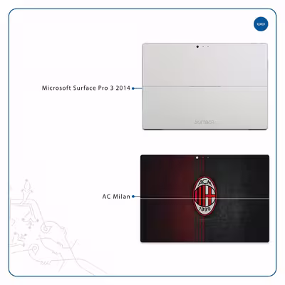 برچسب پوششی ماهوت مدل AC-Milan مناسب برای تبلت مایکروسافت Surface Pro 3 2014