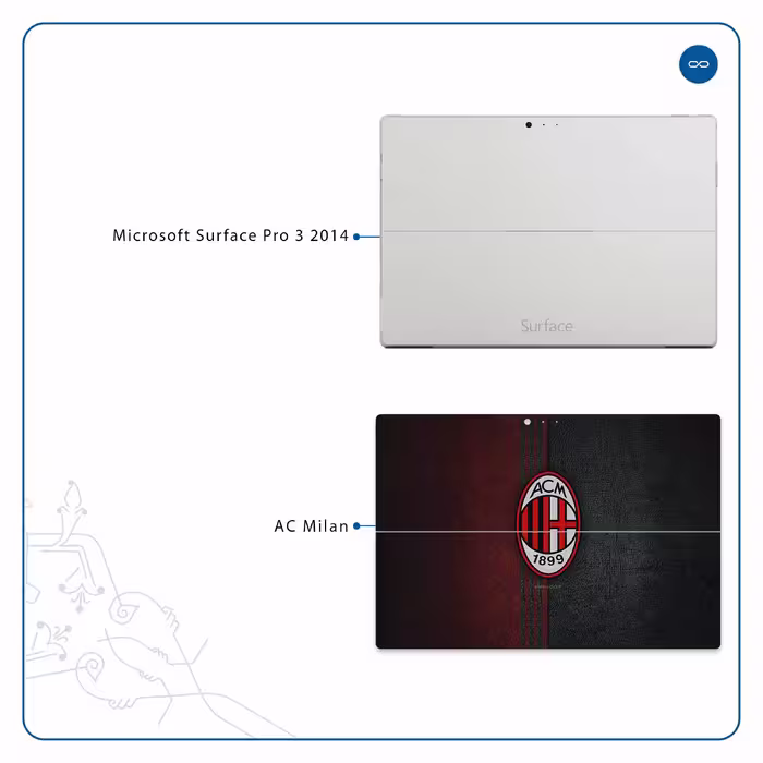 برچسب پوششی ماهوت مدل AC-Milan مناسب برای تبلت مایکروسافت Surface Pro 3 2014