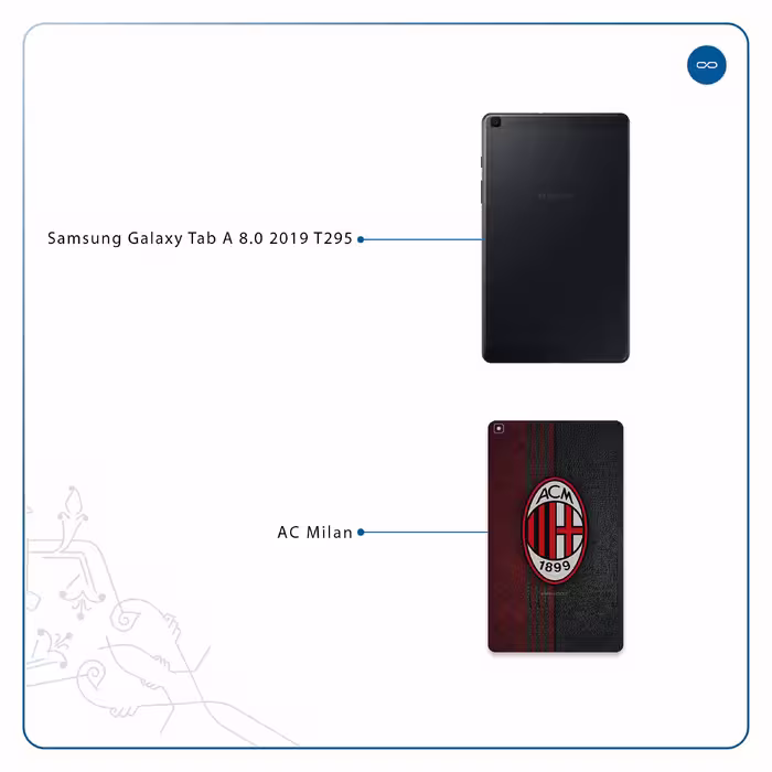 برچسب پوششی ماهوت مدل AC-Milan مناسب برای تبلت سامسونگ Galaxy Tab A 8.0 2019 T295