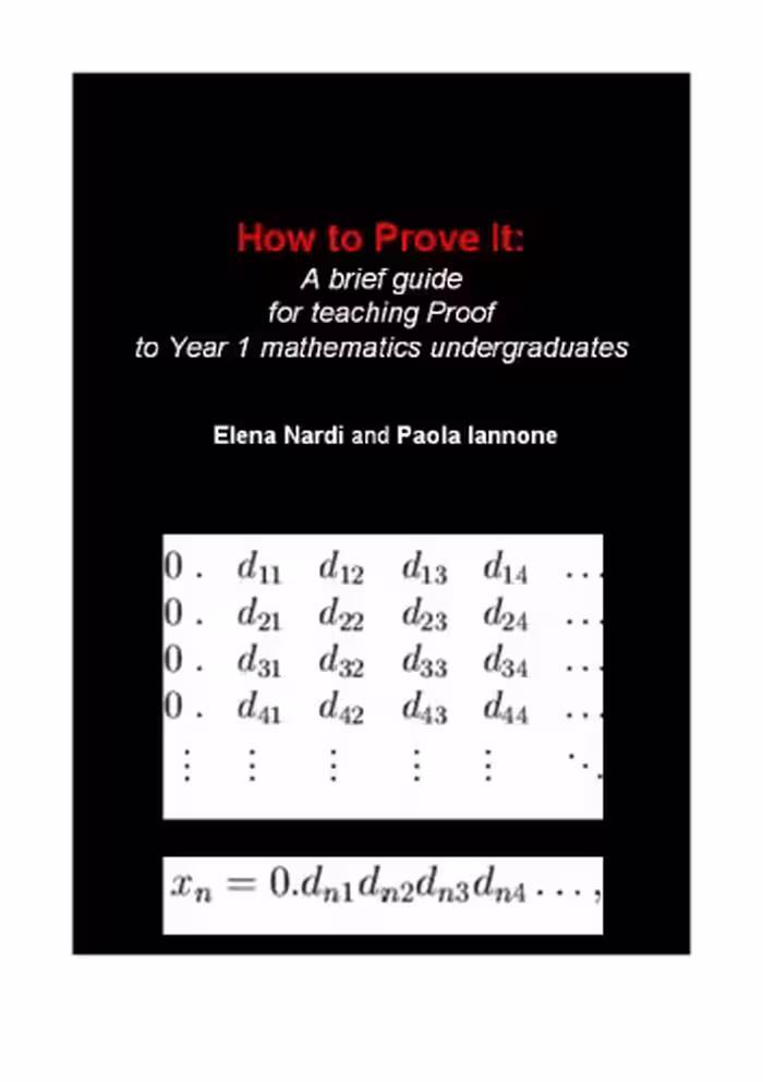 خرید و دانلود نسخه کامل کتاب How to Prove it: A Brief Guide for Teaching Proof to Year 1 Mathematics Undergraduate