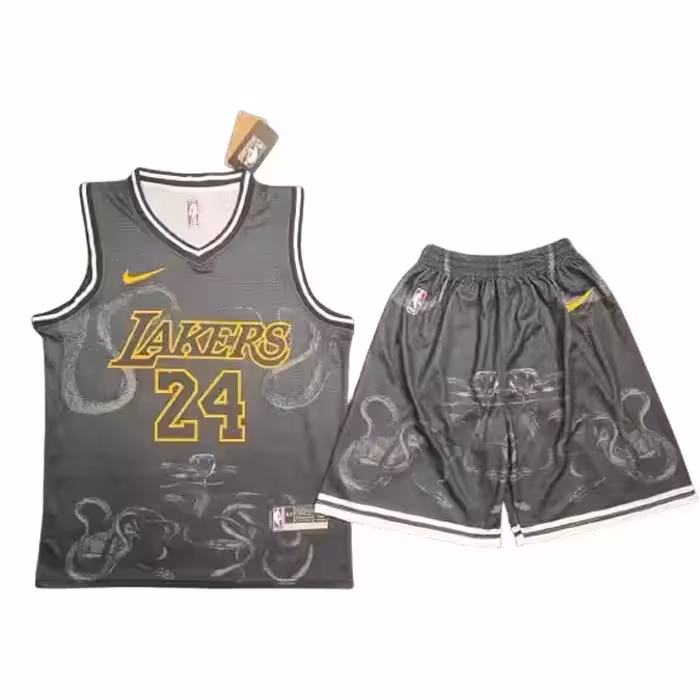 پیراهن و شورت بسکتبالی لس آنجلس لیکرز مشکی پترن مار 2026