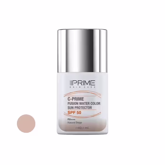فلوئید ضد آفتاب رنگی پریم SPF50 مدل Fusion Water بژ طبیعی حجم 40 میلی لیتر