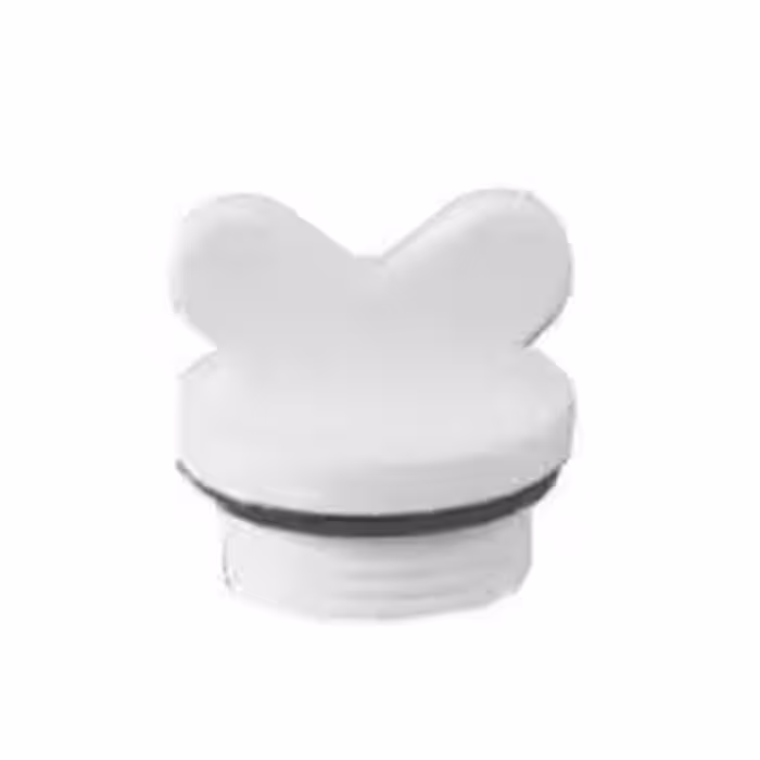 درپوش پلاستیکی رزوه دار پایه کوتاه اورینگ دار سفید 1/2W آذین (بسته 20 عددی)