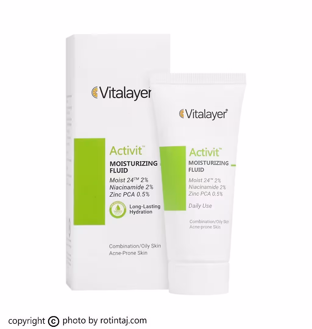 فلوئید مرطوب کننده اکتی ویت ویتالیر، فلوئید مرطوب کننده پوست چرب Activit ویتالیر 40 میلی
