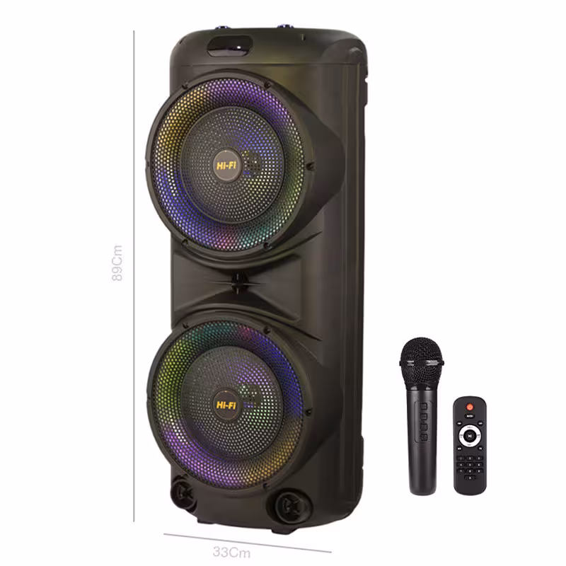 اسپیکر چمدانی بی سیم قابل حمل مدل ZQS-12206 همراه با میکروفون و ریموت کنترل