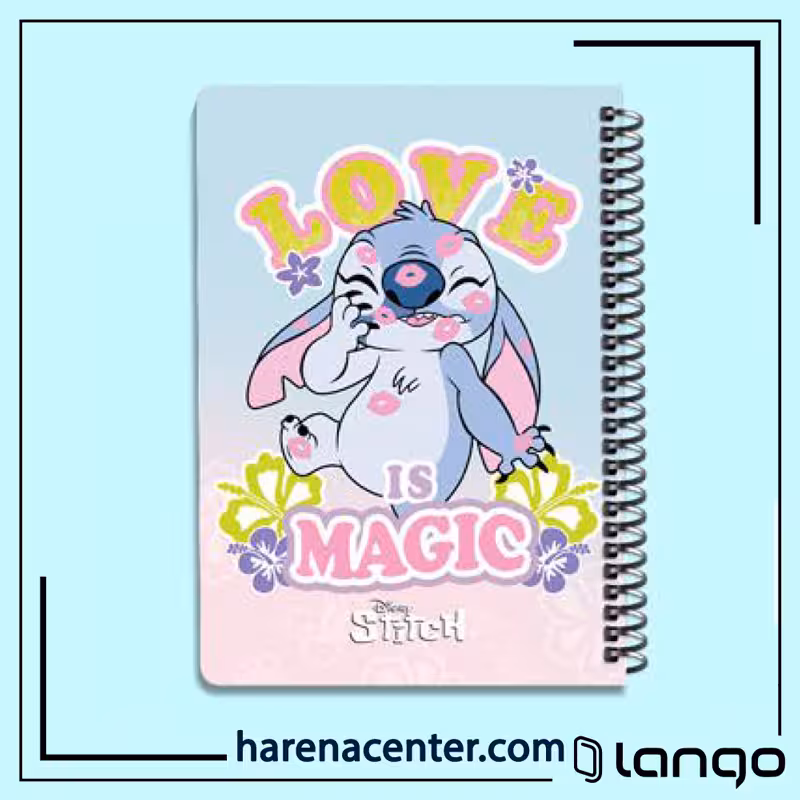 دفتر مدرسه طرح STITCH love is magic برند لانگو