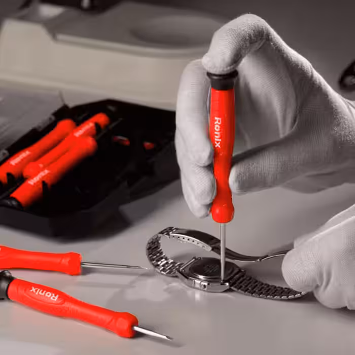 ست 6 عددی پیچ گوشتی ساعتی دسته پلاستیکی رونیکس کد 2712